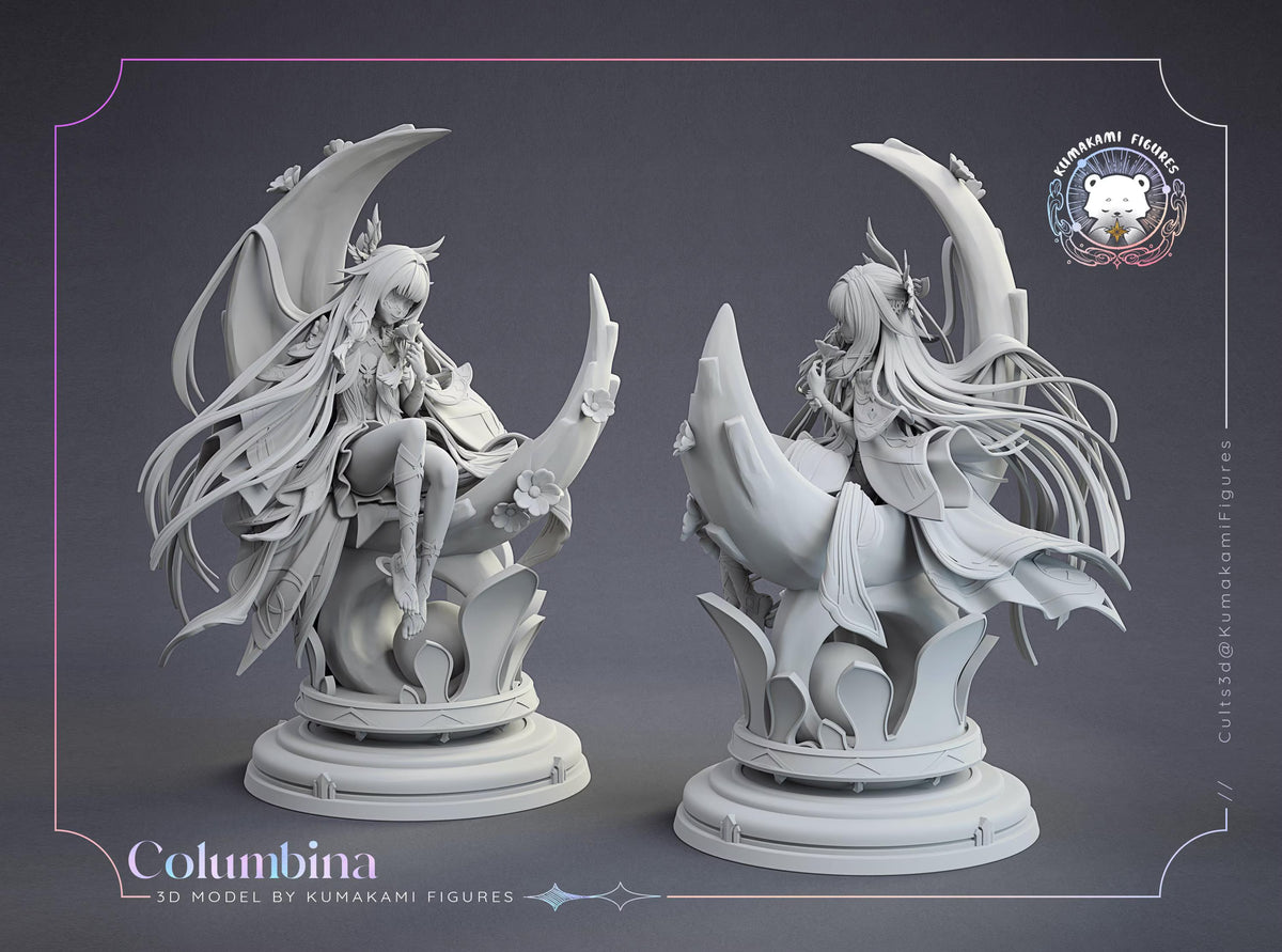 Columbina Luna - Figura de Resina Escala 1/6 de SaulCeVe, vistas frontal y trasera