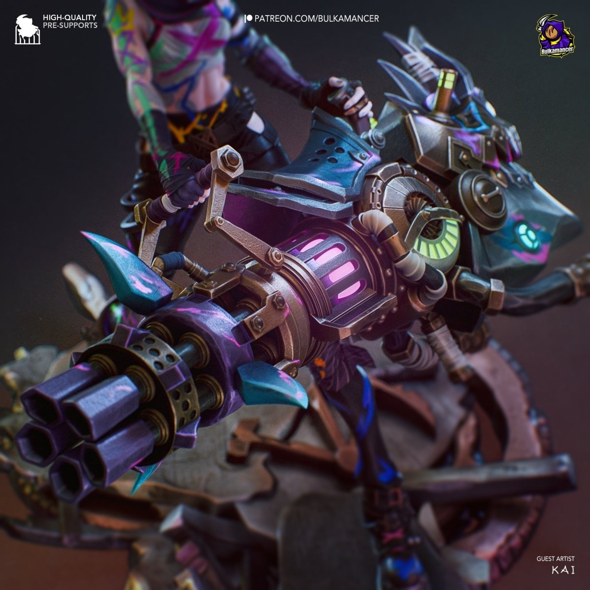Jinx Minigun - Figura de Resina Pintada a Mano (Escala 1/6 & 1/4) - SaulCeVe